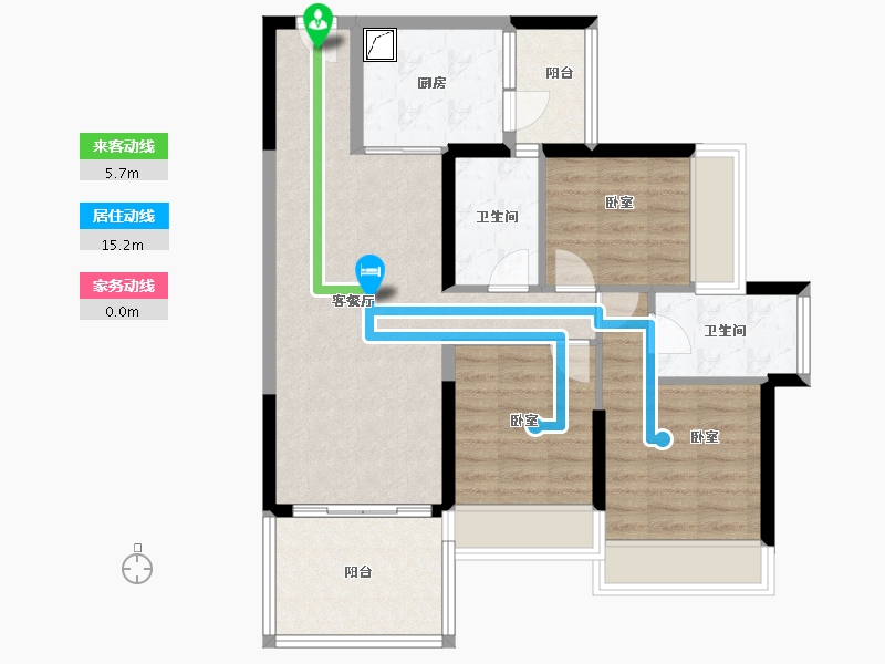 广东省-湛江市-万华城市花园-82.42-户型库-动静线