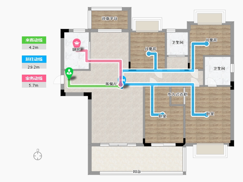 湖南省-岳阳市-平江碧桂园·翘楚棠-108.00-户型库-动静线