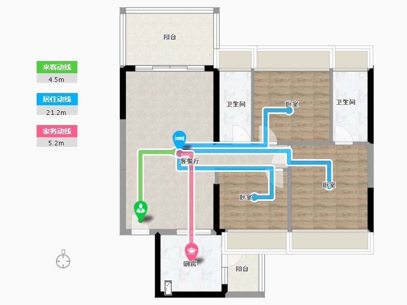 广东省-湛江市-万华城市花园-87.55-户型库-动静线