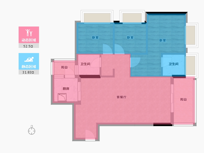 广东省-深圳市-富士君荟-75.21-户型库-动静分区