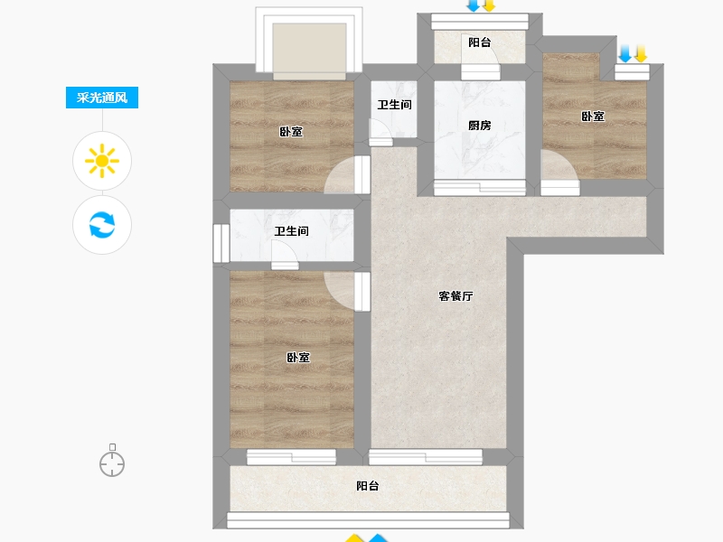 云南省-昆明市-万科大都会|星座-29.00-户型库-采光通风