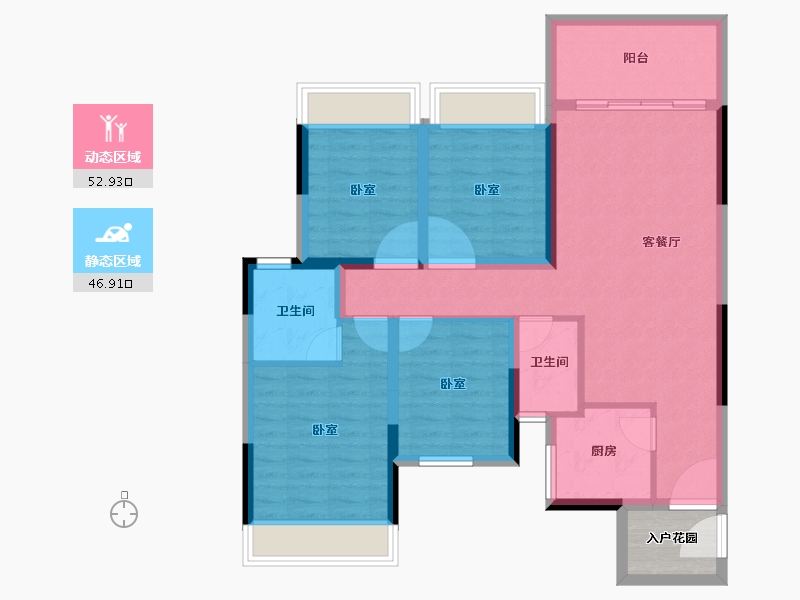 广西壮族自治区-桂林市-睿翔瑞园-92.25-户型库-动静分区