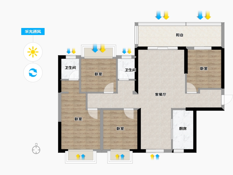 广西壮族自治区-南宁市-银河江湾明珠-94.13-户型库-采光通风