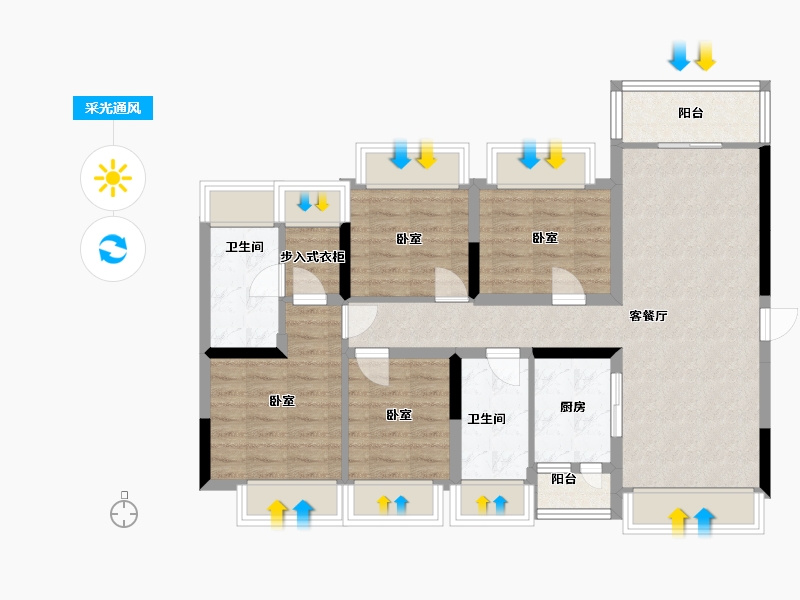 广东省-深圳市-富士君荟-88.65-户型库-采光通风