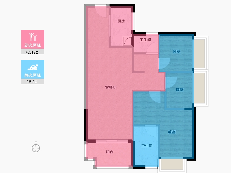 广东省-佛山市-时代印记-63.18-户型库-动静分区