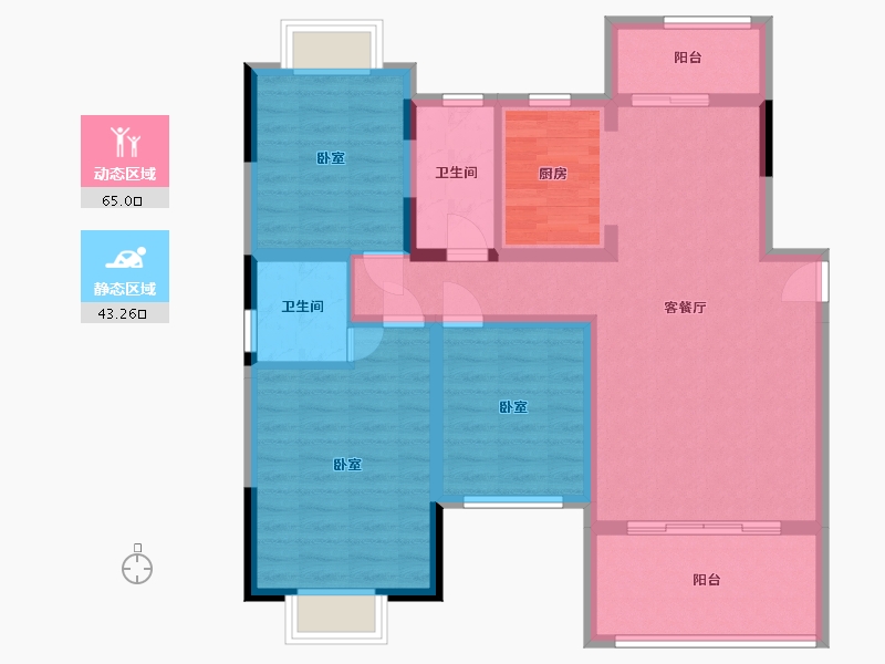 湖南省-邵阳市-嘉和星城-96.62-户型库-动静分区