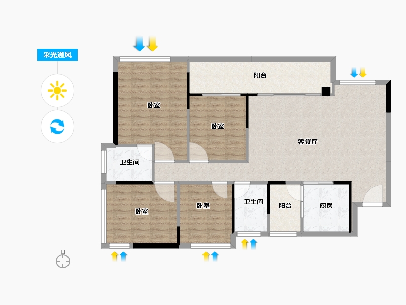 四川省-巴中市-平昌·颐和春天二期-114.45-户型库-采光通风