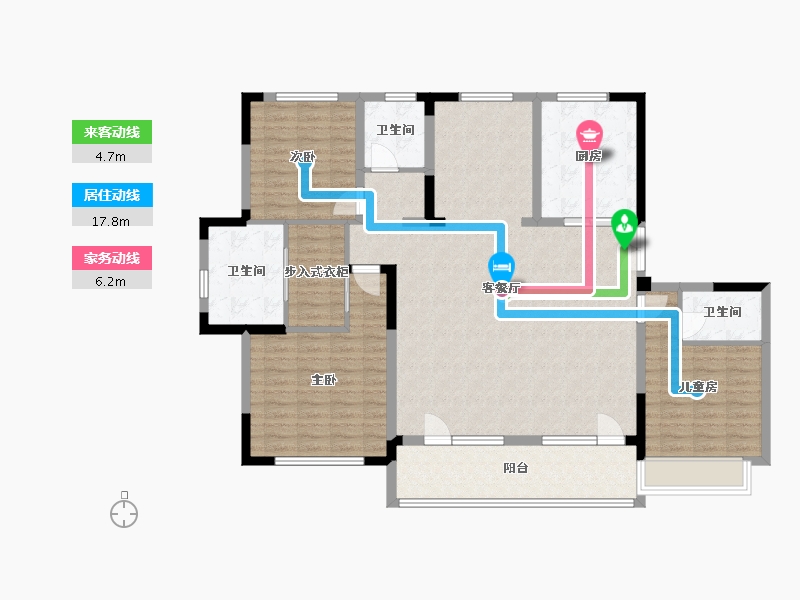 山东省-青岛市-鑫苑御龙湾-135.47-户型库-动静线