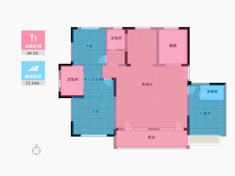 山东省-青岛市-鑫苑御龙湾-135.47-户型库-动静分区