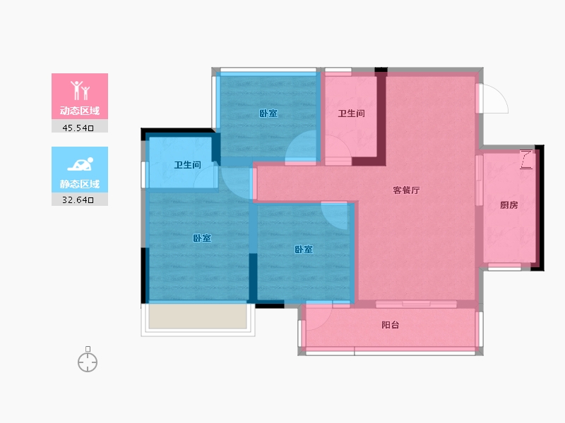 四川省-内江市-远达·御庭学府-68.54-户型库-动静分区