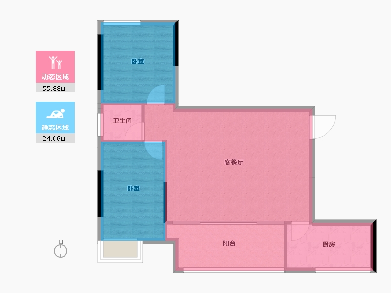 四川省-宜宾市-远达·翰林院-73.37-户型库-动静分区