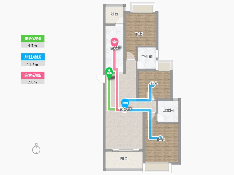 广东省-梅州市-梅州恒大江山帝景-87.85-户型库-动静线