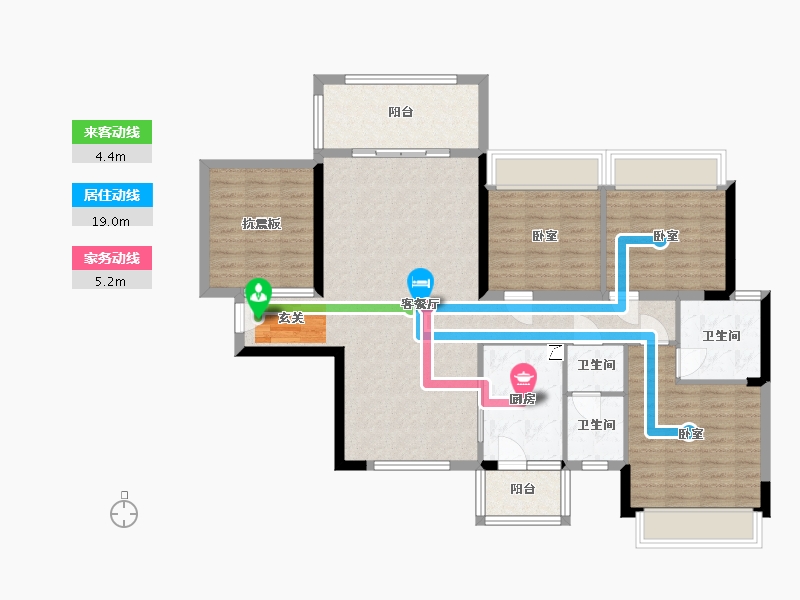 湖南省-娄底市-翰学佳府-110.66-户型库-动静线