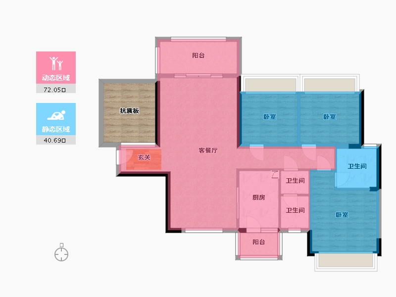 湖南省-娄底市-翰学佳府-110.66-户型库-动静分区