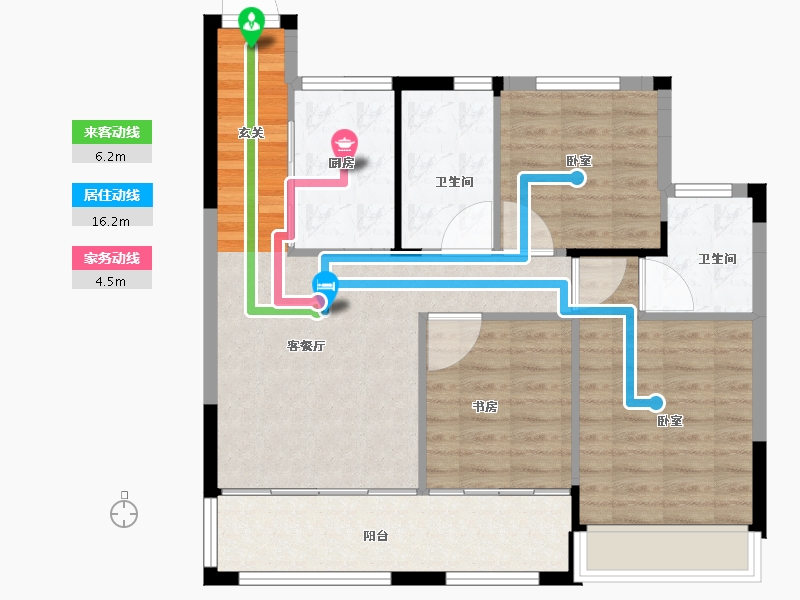 湖南省-常德市-金侨·芳华府-83.84-户型库-动静线