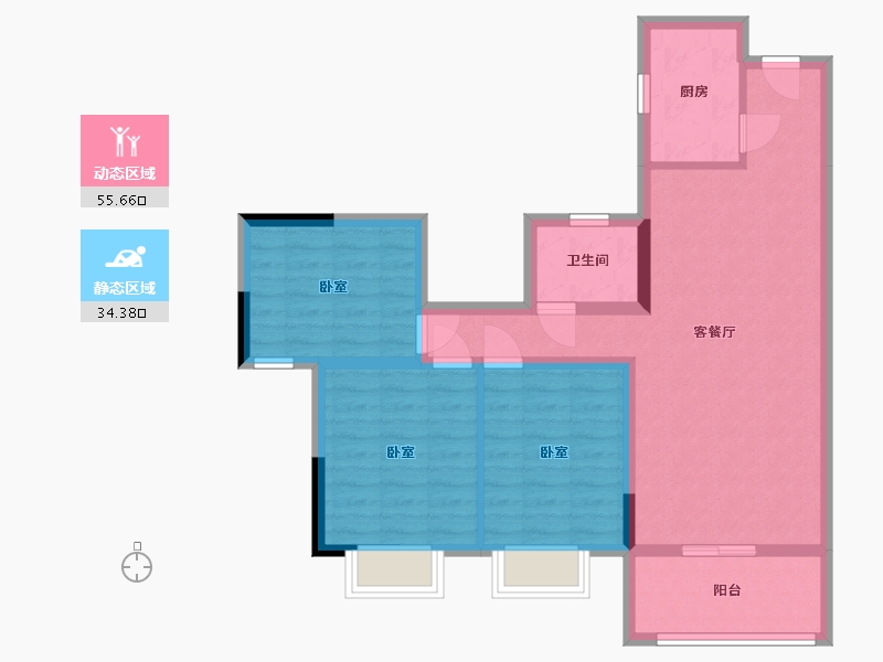 湖南省-邵阳市-嘉和星城-79.96-户型库-动静分区