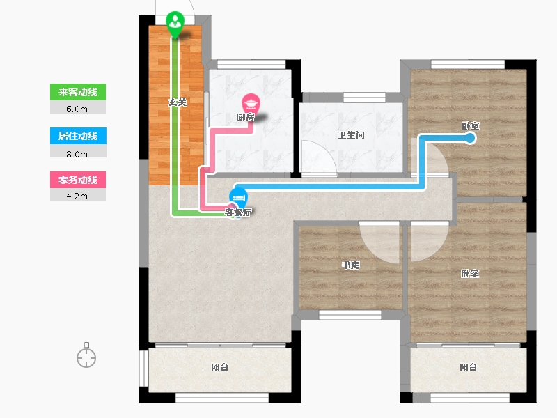 湖南省-常德市-金侨·芳华府-72.00-户型库-动静线