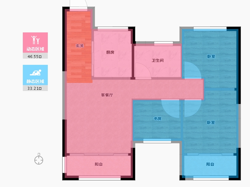 湖南省-常德市-金侨·芳华府-72.00-户型库-动静分区