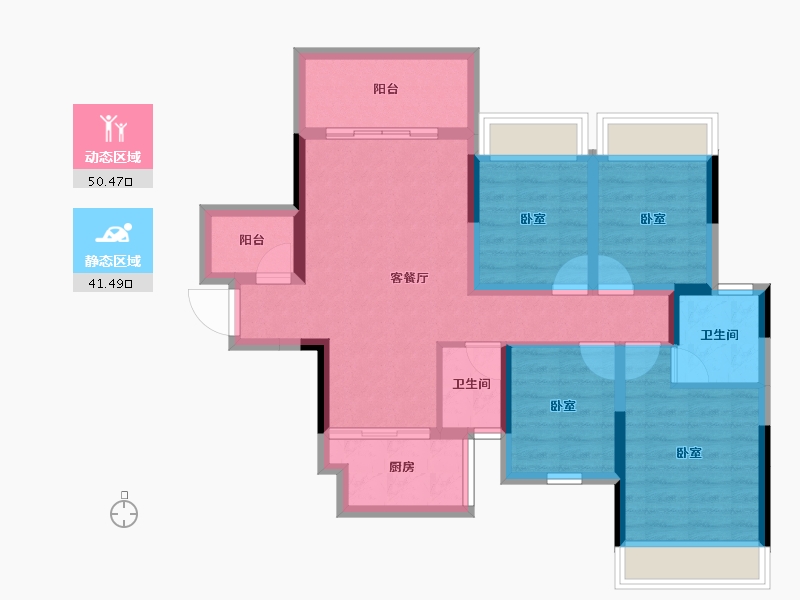 广西壮族自治区-桂林市-睿翔瑞园-80.79-户型库-动静分区