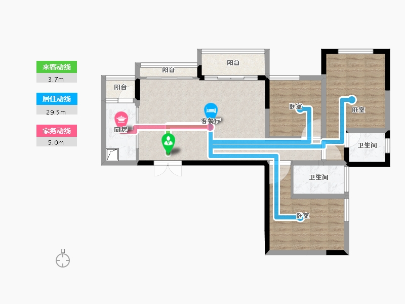 四川省-巴中市-博瑞观澜府-88.71-户型库-动静线