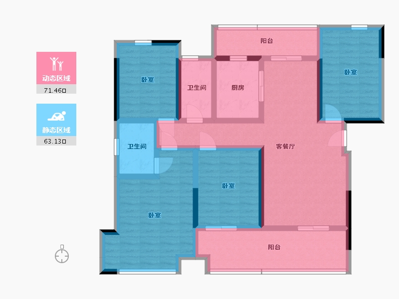 湖南省-邵阳市-东方凤凰城-118.75-户型库-动静分区