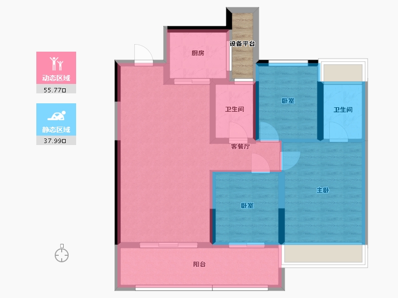 湖北省-十堰市-汉成世家-86.13-户型库-动静分区