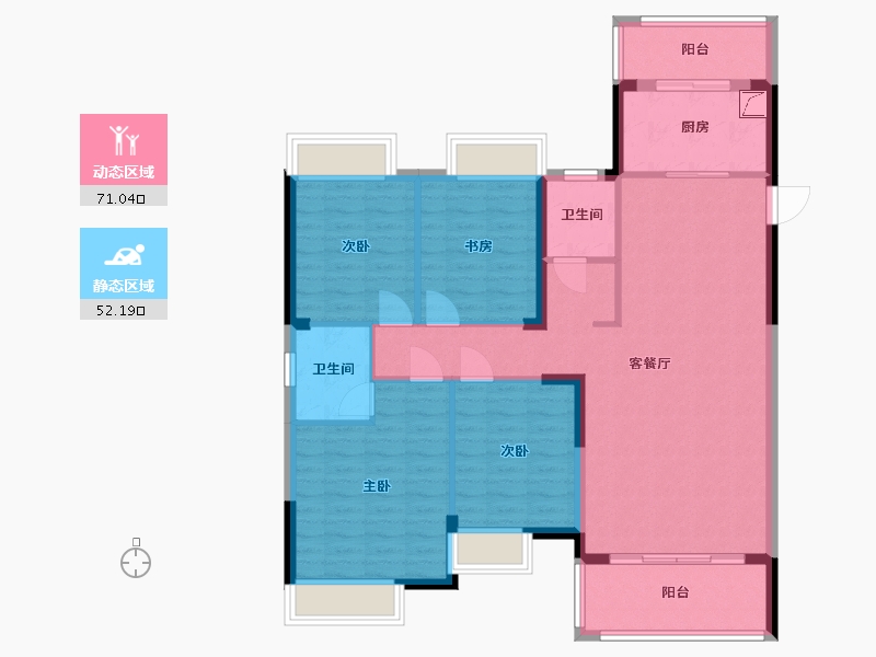 湖南省-岳阳市-滨江新城-111.22-户型库-动静分区