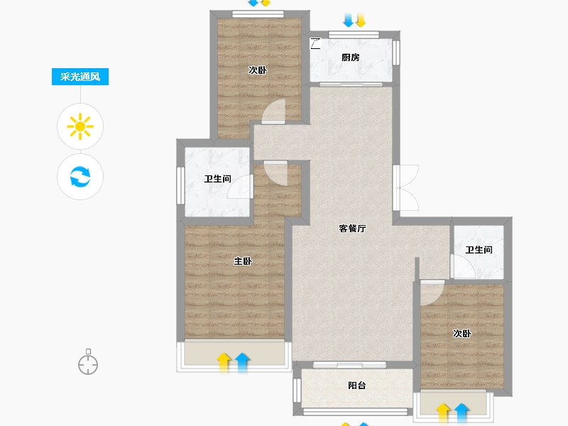 河北省-邢台市-旭阳学府-86.07-户型库-采光通风