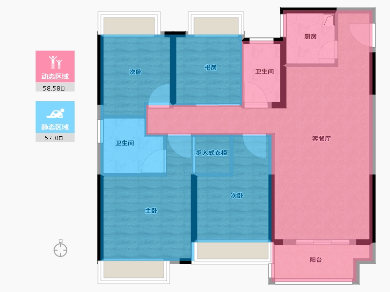 浙江省-湖州市-海伦堡星悦-103.75-户型库-动静分区