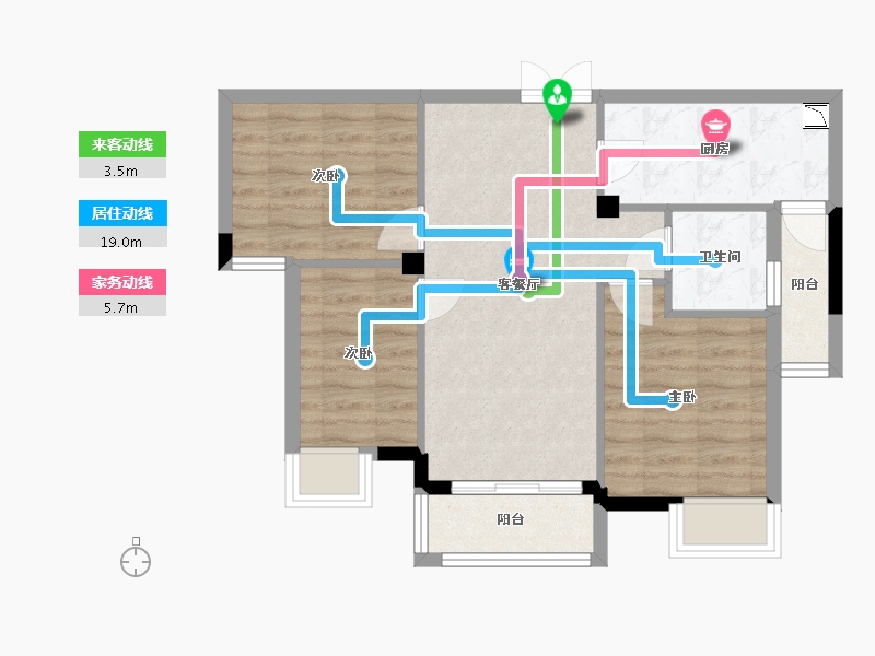 四川省-成都市-东韵花园-65.27-户型库-动静线