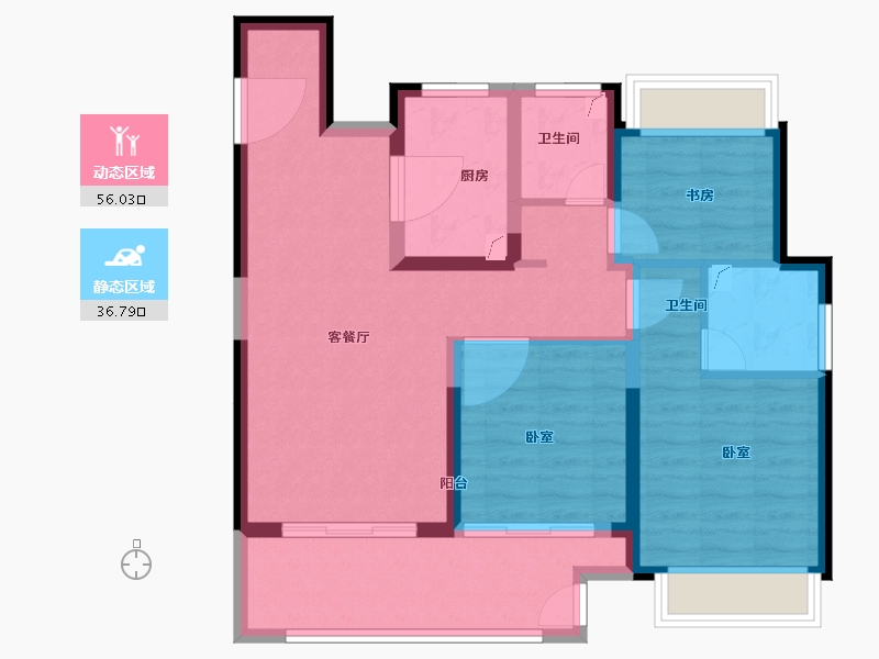 江苏省-无锡市-百郦华庭-82.00-户型库-动静分区