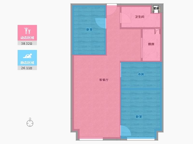 云南省-昆明市-大诺弄堂里-58.34-户型库-动静分区