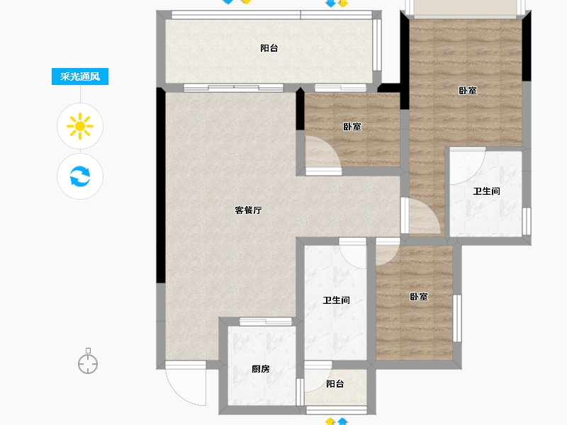 四川省-宜宾市-华侨城·江屿山-91.04-户型库-采光通风