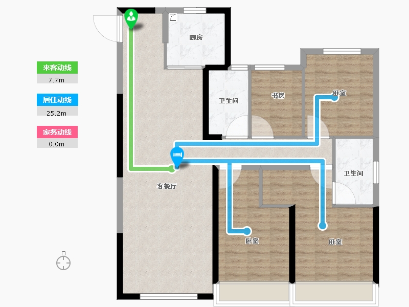 陕西省-西安市-华宇锦绣长安-106.01-户型库-动静线