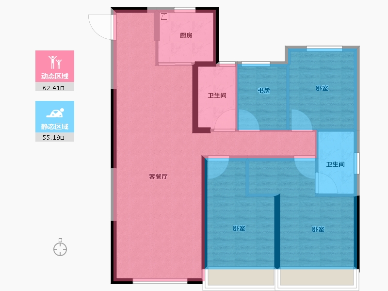 陕西省-西安市-华宇锦绣长安-106.01-户型库-动静分区