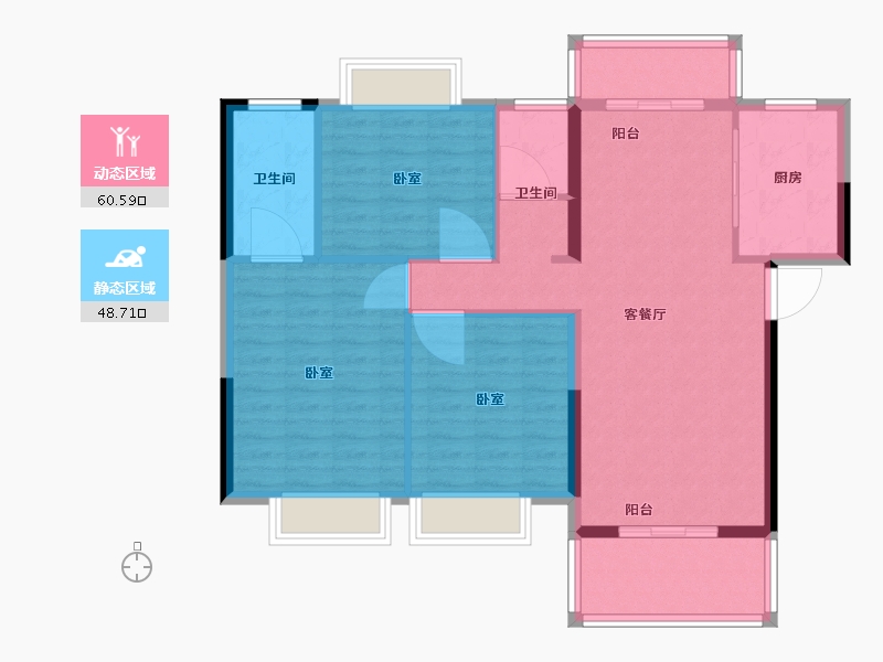 湖北省-黄冈市-凤城印象-99.31-户型库-动静分区