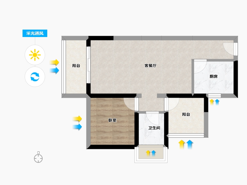 广东省-惠州市-牧云溪谷花园云海-49.87-户型库-采光通风