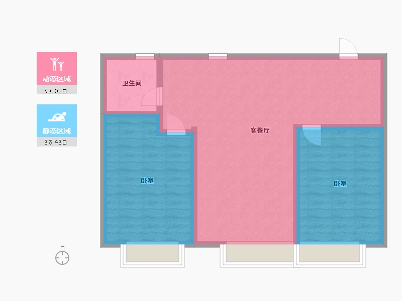 湖北省-武汉市-环球融创梓山湖未来城-81.00-户型库-动静分区