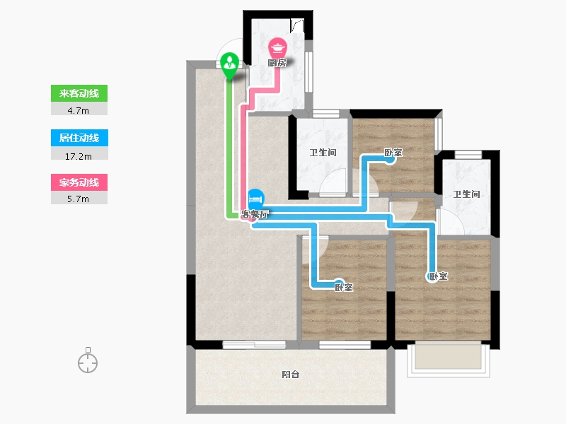 广西壮族自治区-南宁市-奥园瀚德誉江南-69.58-户型库-动静线