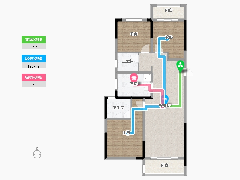 河南省-郑州市-康桥林语镇听梅坊-91.50-户型库-动静线