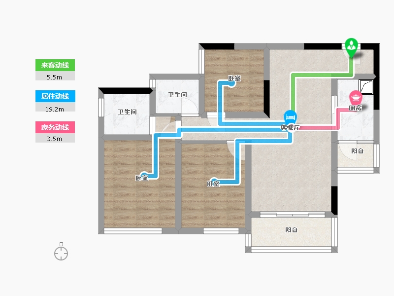 四川省-巴中市-博瑞观澜府-73.78-户型库-动静线