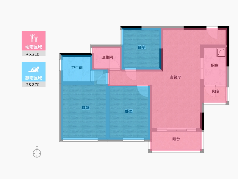 四川省-巴中市-博瑞观澜府-73.78-户型库-动静分区