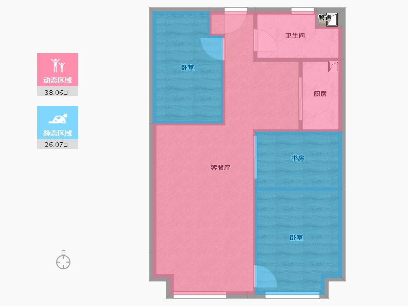 云南省-昆明市-大诺弄堂里-58.14-户型库-动静分区