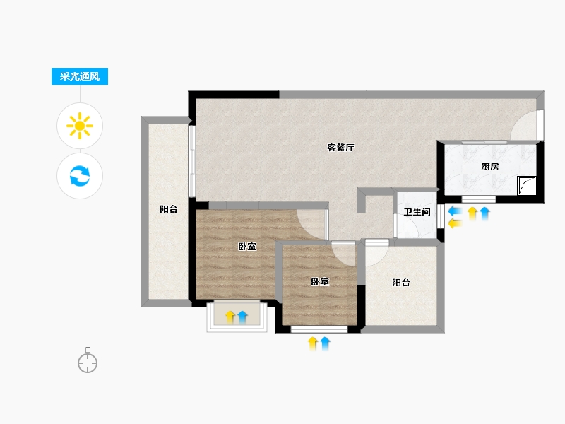 广西壮族自治区-南宁市-万丰岭上建安-71.57-户型库-采光通风