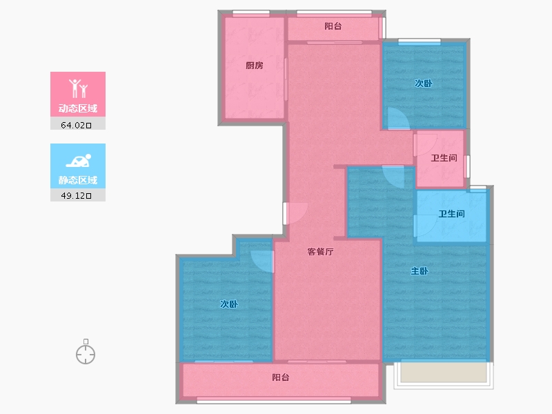 陕西省-西安市-融创揽月府-103.23-户型库-动静分区