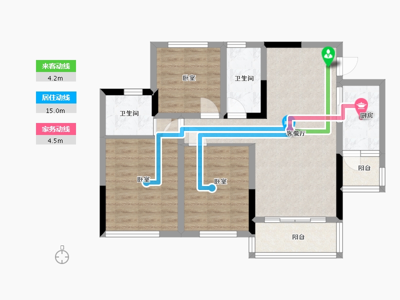 四川省-巴中市-博瑞观澜府-76.74-户型库-动静线