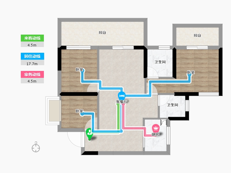 广西壮族自治区-南宁市-奥园瀚德誉江南-74.55-户型库-动静线