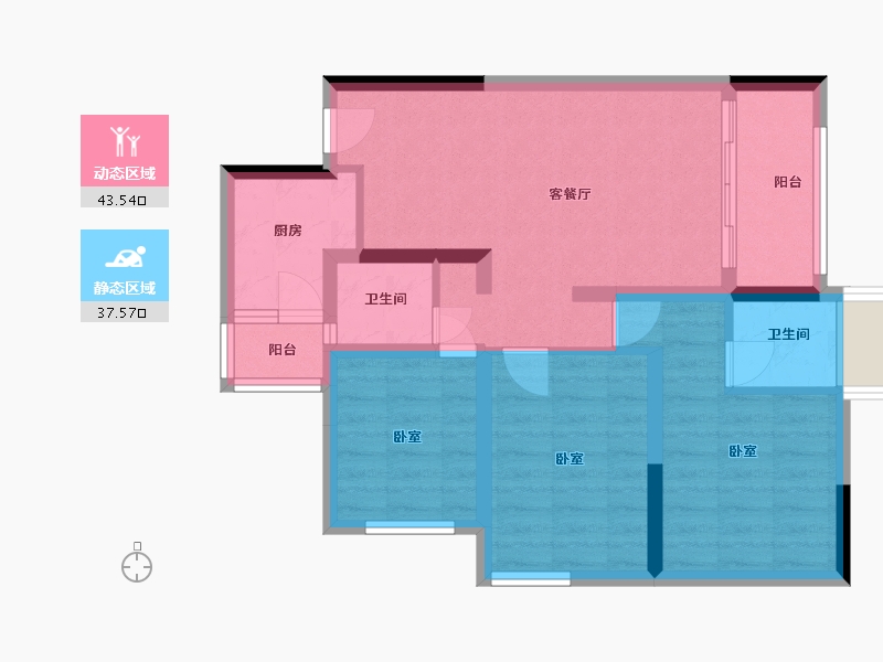 四川省-巴中市-博瑞观澜府-71.06-户型库-动静分区