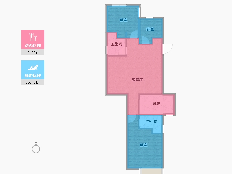 云南省-保山市-丽彩·十里荷苑-70.38-户型库-动静分区