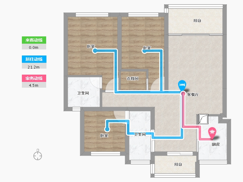 四川省-巴中市-博瑞观澜府-75.02-户型库-动静线